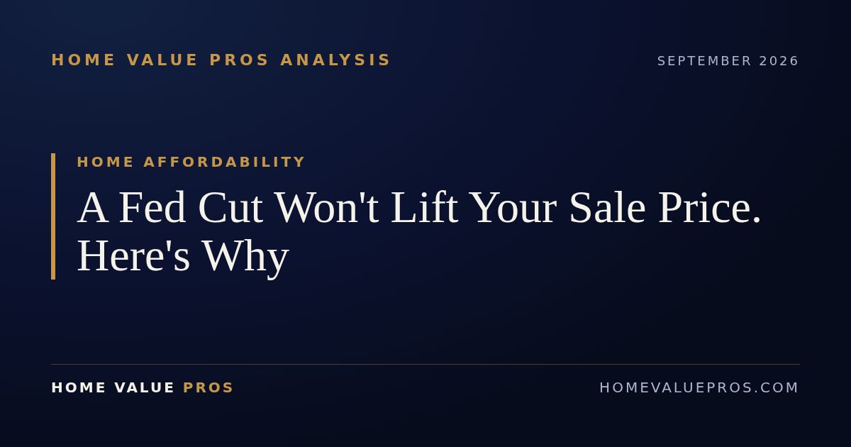 A Fed Cut Won't Lift Your Sale Price. Here's Why