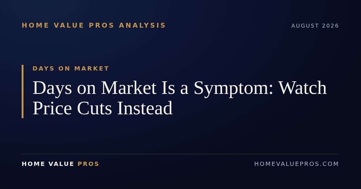 Days on Market Is a Symptom: Watch Price Cuts Instead