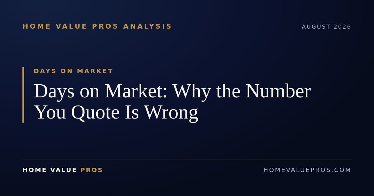 Days on Market: Why the Number You Quote Is Wrong