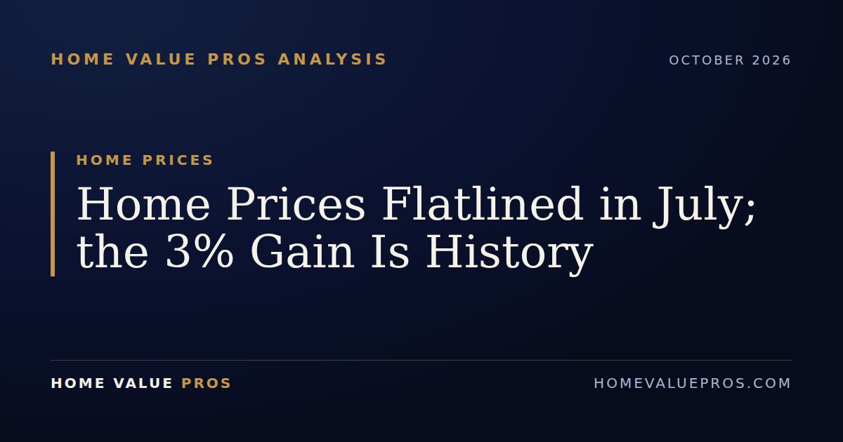 Home Prices Flatlined in July; the 3% Gain Is History