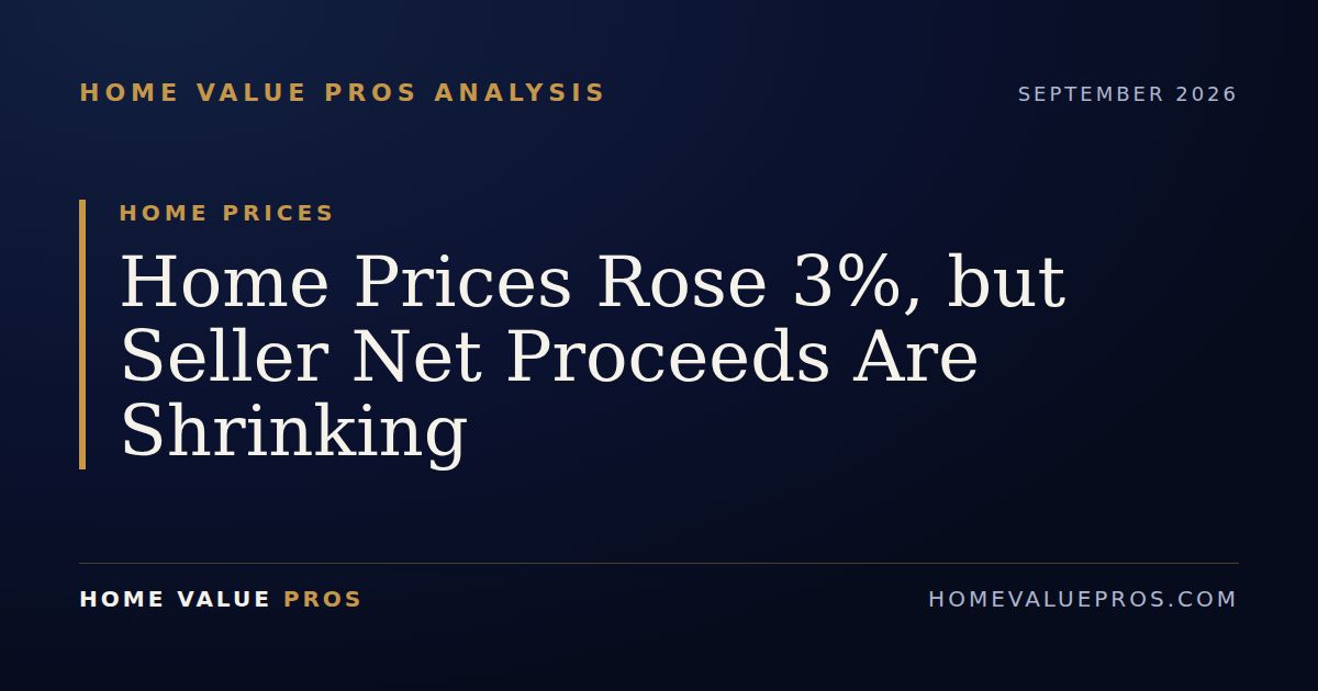 Home Prices Rose 3%, but Seller Net Proceeds Are Shrinking