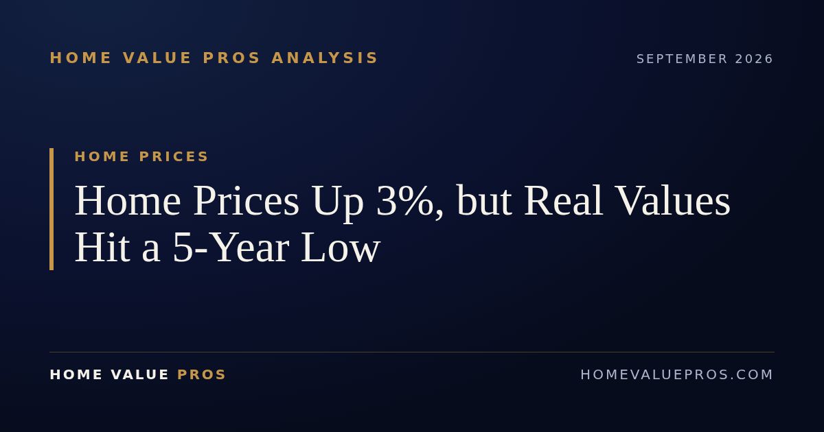 Home Prices Up 3%, but Real Values Hit a 5-Year Low