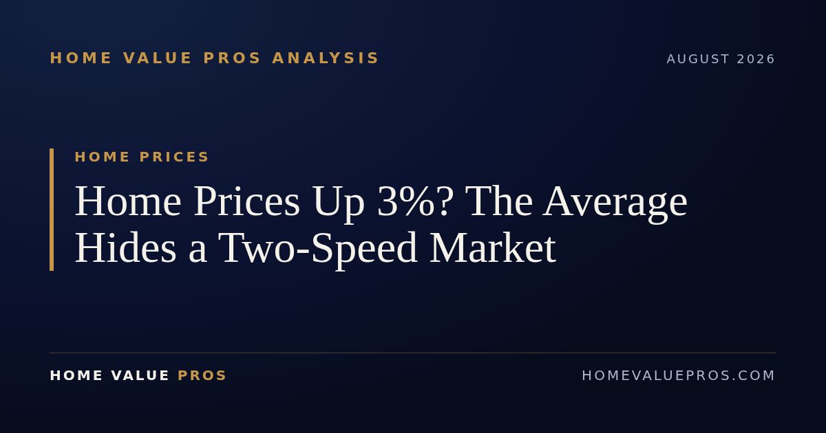 Home Prices Up 3%? The Average Hides a Two-Speed Market