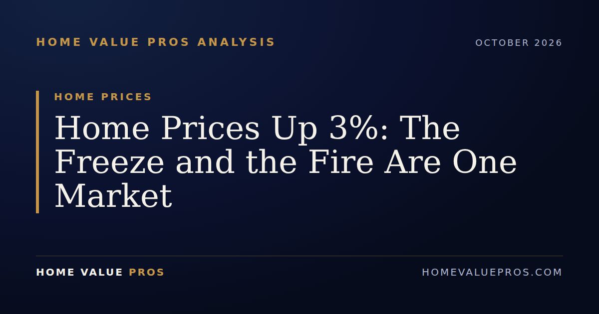 Home Prices Up 3%: The Freeze and the Fire Are One Market