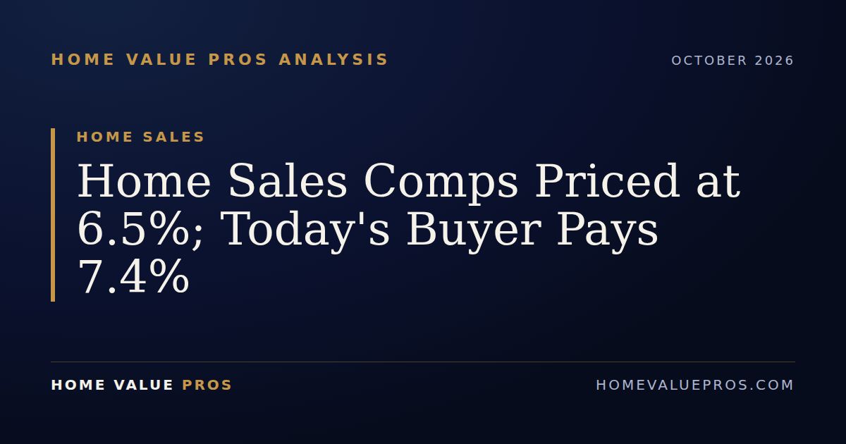 Home Sales Comps Priced at 6.5%; Today's Buyer Pays 7.4%