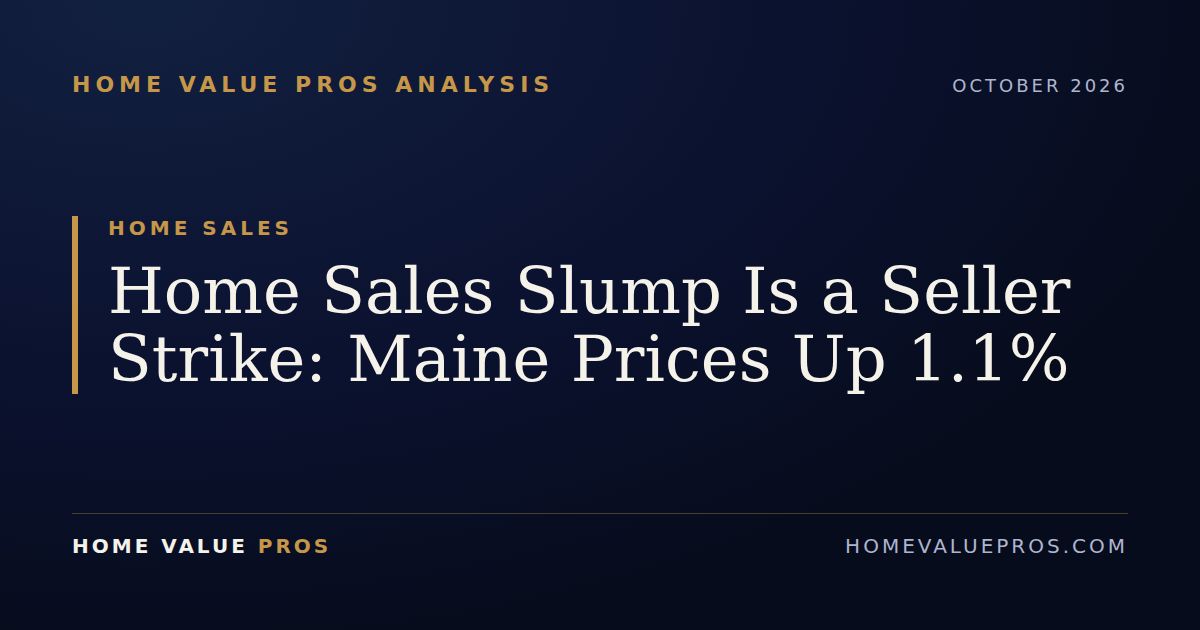 Home Sales Slump Is a Seller Strike: Maine Prices Up 1.1%
