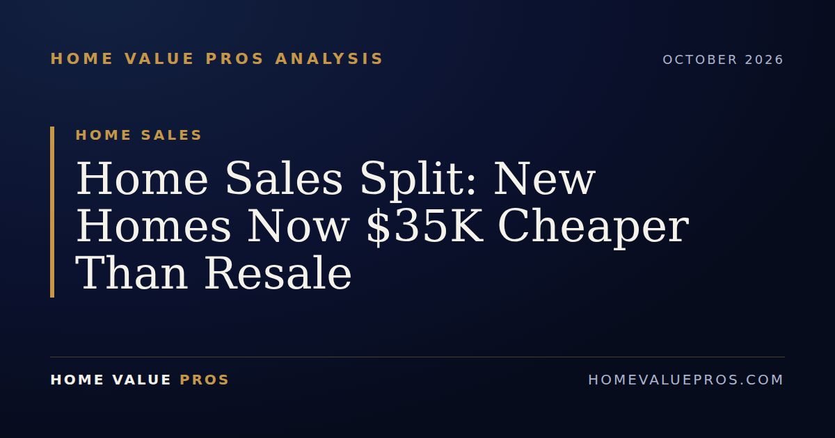 Home Sales Split: New Homes Now $35K Cheaper Than Resale