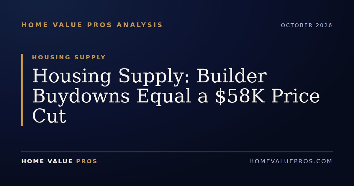 Housing Supply: Builder Buydowns Equal a $58K Price Cut