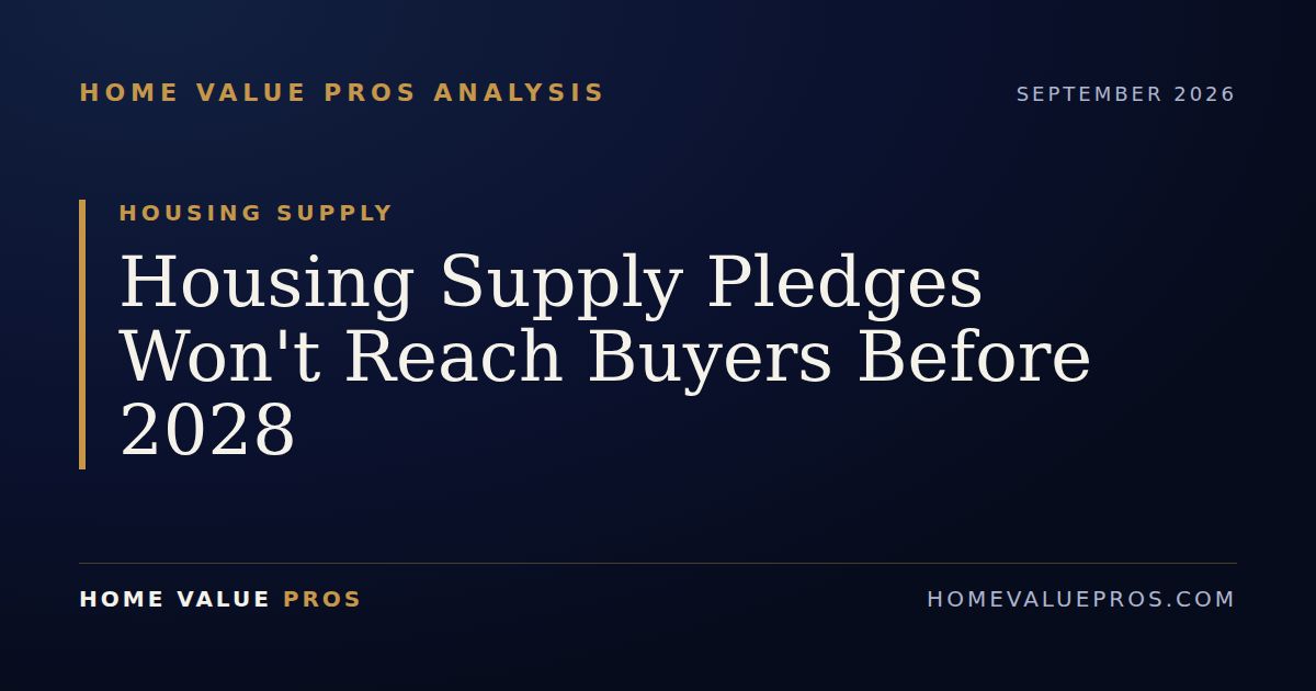 Housing Supply Pledges Won't Reach Buyers Before 2028