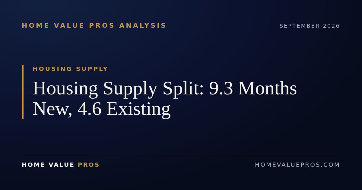 Housing Supply Split: 9.3 Months New, 4.6 Existing