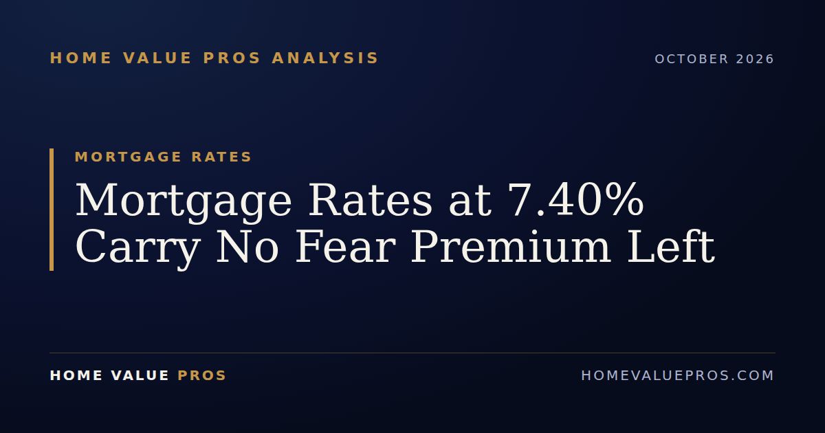 Mortgage Rates at 7.40% Carry No Fear Premium Left