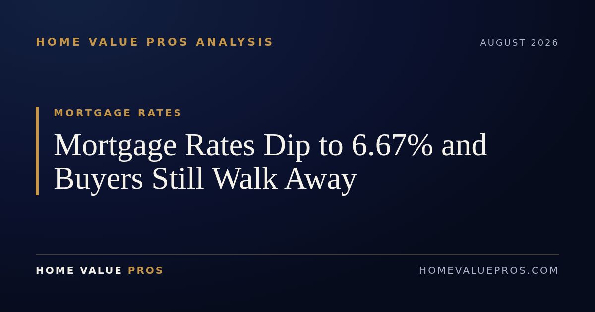Mortgage Rates Dip to 6.67% and Buyers Still Walk Away