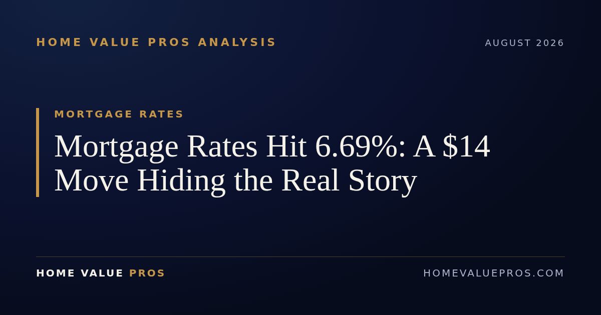 Mortgage Rates Hit 6.69%: A $14 Move Hiding the Real Story