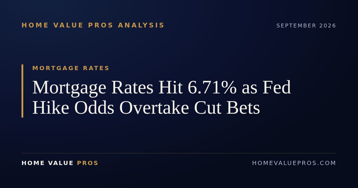 Mortgage Rates Hit 6.71% as Fed Hike Odds Overtake Cut Bets