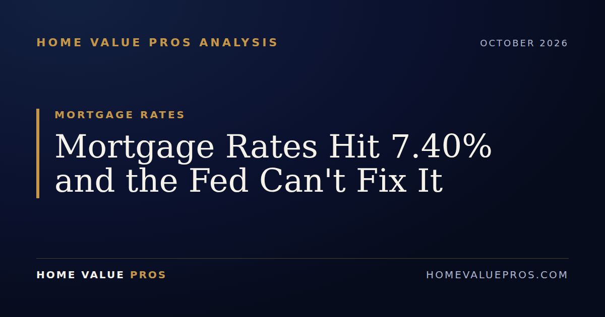 Mortgage Rates Hit 7.40% and the Fed Can't Fix It