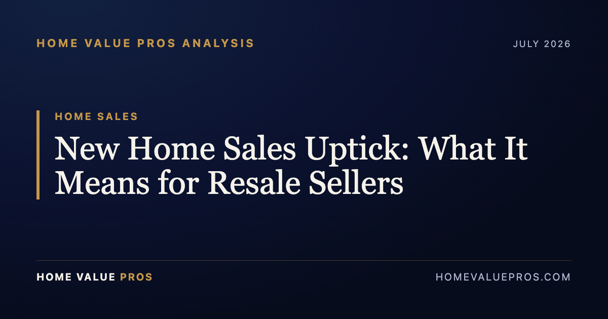 New Home Sales Uptick: What It Means for Resale Sellers