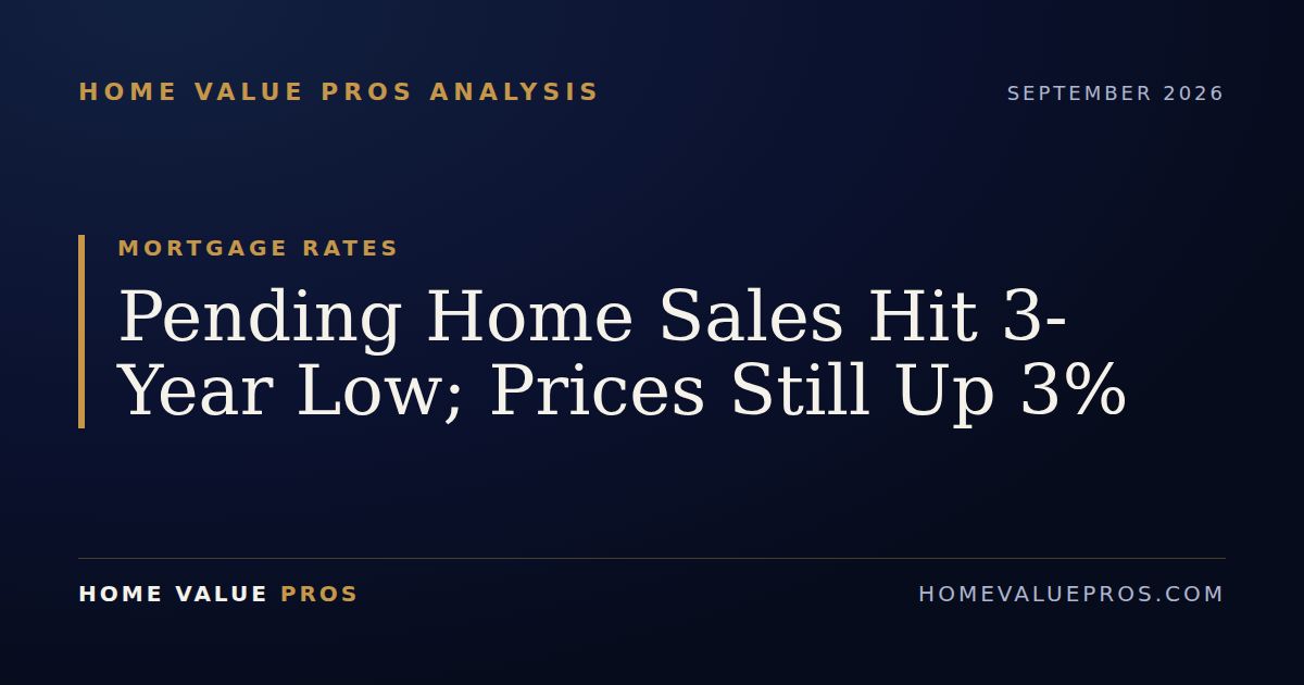 Pending Home Sales Hit 3-Year Low; Prices Still Up 3%
