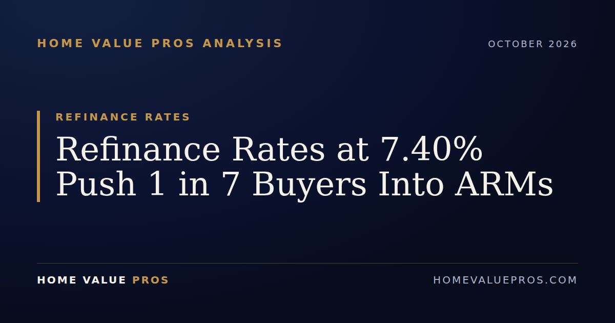 Refinance Rates at 7.40% Push 1 in 7 Buyers Into ARMs