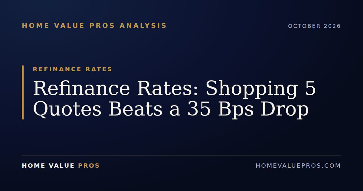 Refinance Rates: Shopping 5 Quotes Beats a 35 Bps Drop