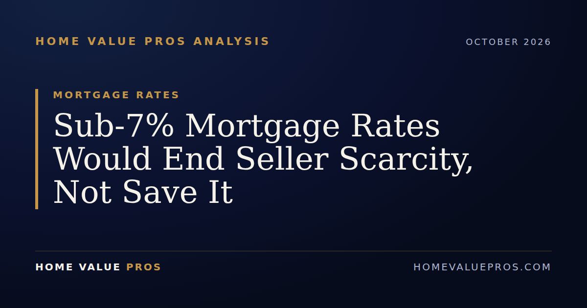 Sub-7% Mortgage Rates Would End Seller Scarcity, Not Save It