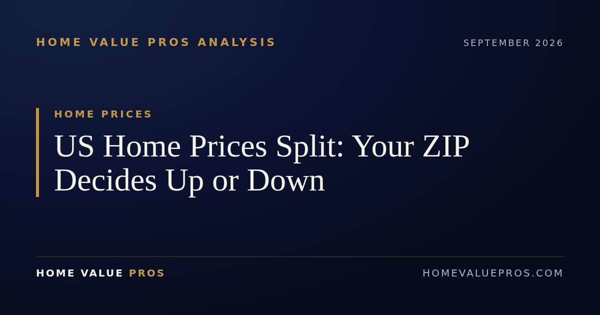 US Home Prices Split: Your ZIP Decides Up or Down