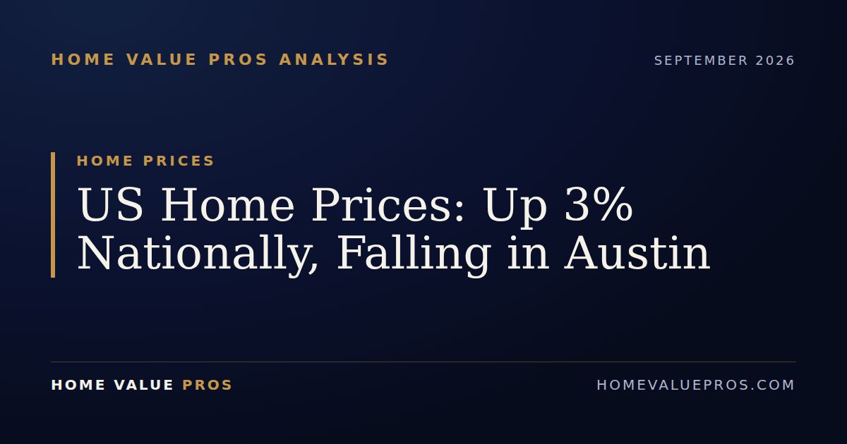 US Home Prices: Up 3% Nationally, Falling in Austin