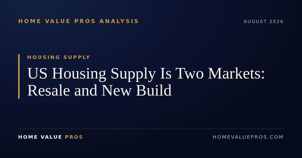 US Housing Supply Is Two Markets: Resale and New Build