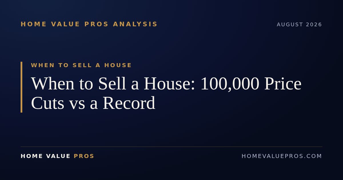 When to Sell a House: 100,000 Price Cuts vs a Record